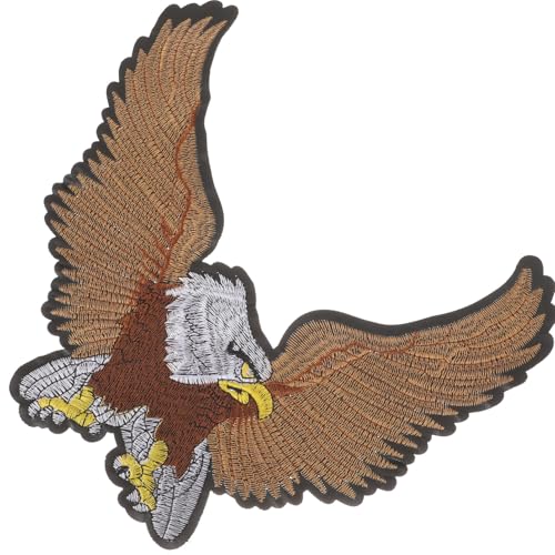 GARIOUANS Großer Leder aufnäher Adler zum Aufnähen Bestickter Patch für Jeans Hüte Jacken DIY Kleidung Einfach zu Befestigen Vielseitig für Rucksäcke und Lederhosen von GARIOUANS