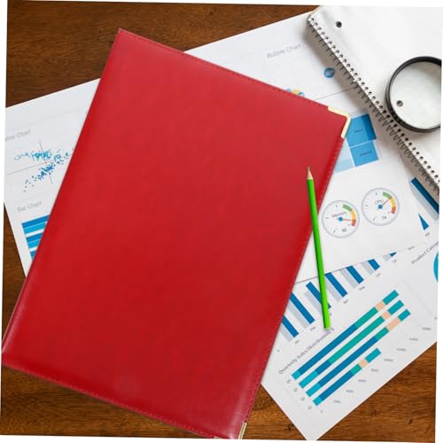 GARIOUANS Großer Portfolio organizer Ordner mit Metall ecken Robuster Dokumentenmappe für Wichtige Papiere Vielseitiger Büro Vertragsordner in Elegantem Rot Praktische Aufbewahrung für von GARIOUANS