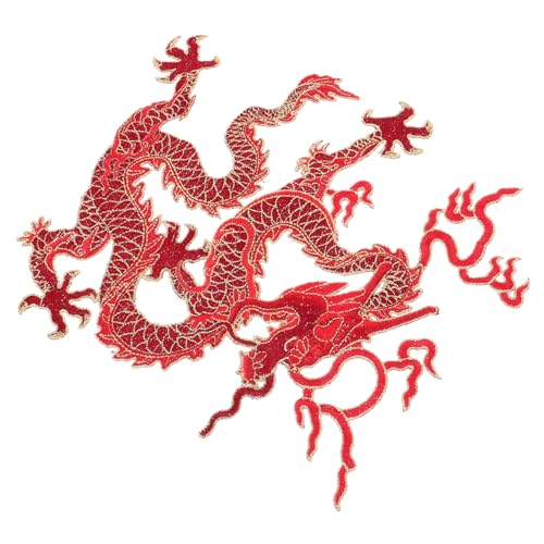 GARIOUANS Großer Roter Drachen Stickerei Aufnäher zum Aufbügeln und Aufnähen Langlebiger DIY Textilpatch für Kleidung Reparatur und Dekoration Geeignet für Jacken Taschen und Stoffe von GARIOUANS