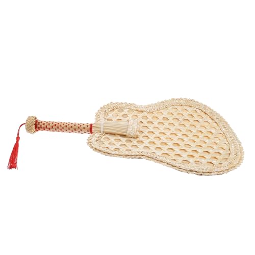 GARIOUANS Handgefertigter Sommerfächer aus Stroh Vintage Chinesischer Stil Tragbarer Kühlfächer für Zuhause Leicht für Strandpartys Beige GARIOUANS Handgefertigter Sommerfächer aus Stroh Vintage Chinesischer Stil Tragbarer Kühlfächer für Zuhause Leicht für Strandpartys Beige von GARIOUANS