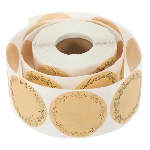 GARIOUANS Handgemachte Kraftpapier Aufkleber Rolle Selbstklebende Geschenkversiegelung Dekorative Papieretiketten für Geschenkboxen Party und Weihnachtssticker von GARIOUANS