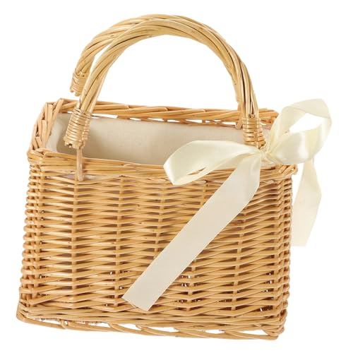 GARIOUANS Handgewebter Weidenkorb Blumen und Einkaufstasche aus Natürlichem Material für Wohnzimmer Garten und Strand Vielseitig Einsetzbar für Snacks und Dekoration GARIOUANS Handgewebter Weidenkorb Blumen und Einkaufstasche aus Natürlichem Material für Wohnzimmer Garten und Strand Vielseitig Einsetzbar für Snacks und Dekoration von GARIOUANS