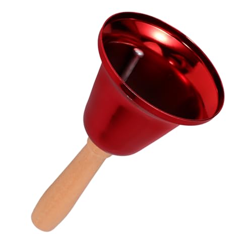 GARIOUANS Handglocke aus Metall Laute Serviceglocke für Restaurants Hotels und Klassenzimmer mit Holzgriff für Notfälle Rufen von Kindern Rot von GARIOUANS