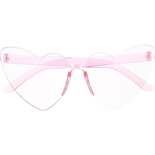 GARIOUANS Herzförmige Randlose Sonnenbrille für Damen Transparente Farbige Partybrille Trendige Dekoration für Feiern Festivals und Fotoshootings Leicht und Komfortabel Einzigartiger von GARIOUANS