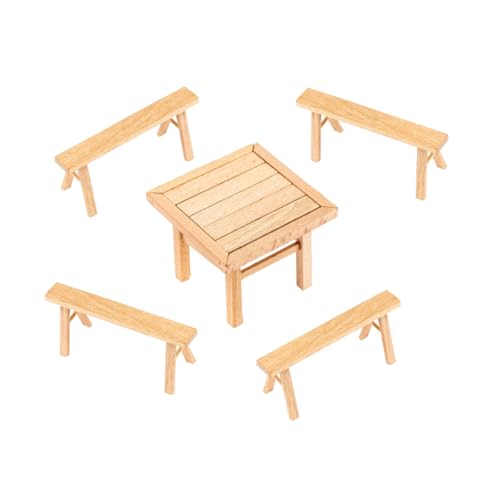 GARIOUANS Holzbausatz Miniatur Tisch und Stühle DIY Lernspielzeug Kognition Holzspielzeug für Jungen und Mädchen Eltern Junge Mädchen Interaktion von GARIOUANS