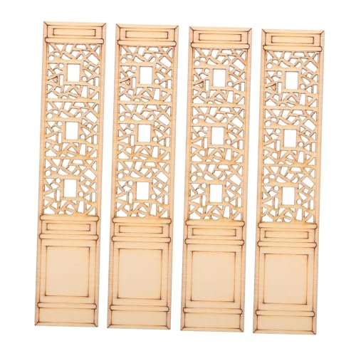 GARIOUANS Holztüren Und -fenster Material Winzig Klassenzimmer Kind Form Holztür Fensterausschnitt Miniatur-türscheiben Miniatur-fenster-tür- Hölzern von GARIOUANS