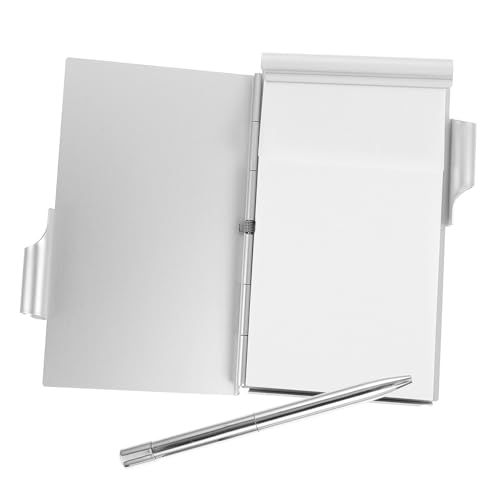 GARIOUANS Kleiner Aluminium Notizblock mit Stift Abreißbare Memo tabs Pocket Notebook für Büro Schule Zuhause Stabiles Metallgehäuse Tragbares Multi use Memo Pad in Silber GARIOUANS Kleiner Aluminium Notizblock mit Stift Abreißbare Memo tabs Pocket Notebook für Büro Schule Zuhause Stabiles Metallgehäuse Tragbares Multi use Memo Pad in Silber von GARIOUANS