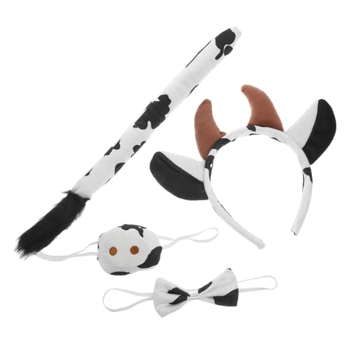 GARIOUANS Kühe Kostüm Set für Haarreif mit Ohren Fliege Nase und für Cosplay und Partys Hochwertige Tierkostüm Accessoires für Fasching und Halloween von GARIOUANS