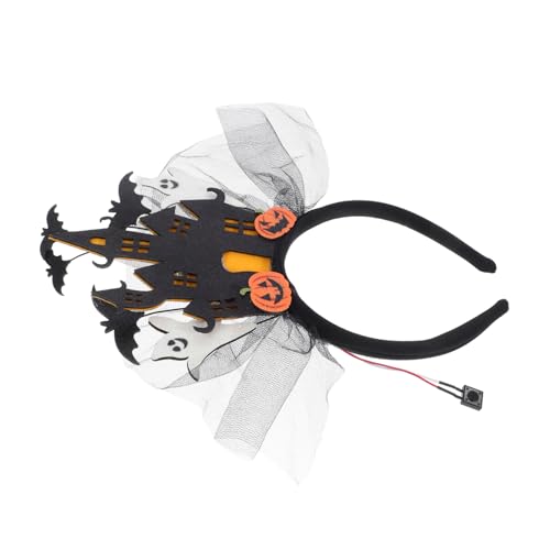 GARIOUANS Leuchtendes Halloween Stirnband mit Gespensterschloss Design LED Kopfschmuck für Party und Kostüm Sichtbarkeit bei Nacht Eleganter Gruseliger Haarschmuck für Karneval und Cosplay von GARIOUANS