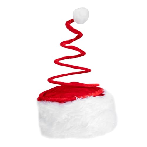 GARIOUANS Lustige Weihnachtsmütze mit Federspirale Dekorativer Xmas Hut für Karneval und Fest Weicher Party Accessoire und für Weihnachten von GARIOUANS