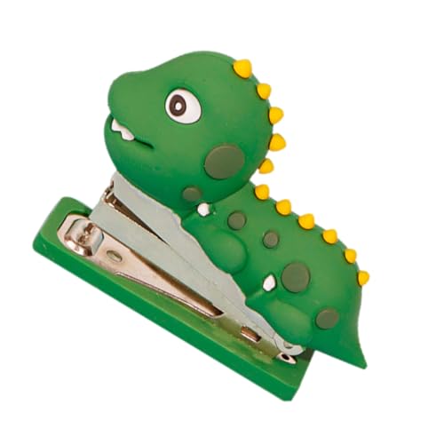 GARIOUANS Mini Dinosaurier Hefter aus Silikon Wiederverwendbares Tragbares Büro Heftgerät Niedliches Robustes Schreibtisch Accessoire und Dekorative Dinosaurier Figur für Büro und Zuhause von GARIOUANS