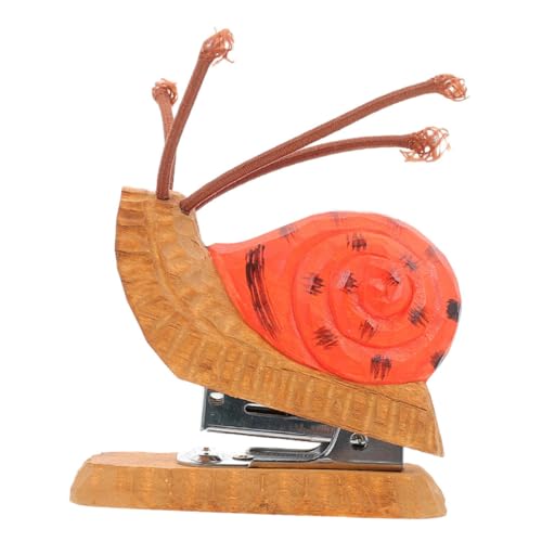 GARIOUANS Mini Tier Heftgerät Schnecken Design aus Holz Kreatives Dekoratives Büro Zubehör für Lehrer Niedliches Handgefertigtes Heftgerät für Schreibtisch und Klassenzimmer von GARIOUANS