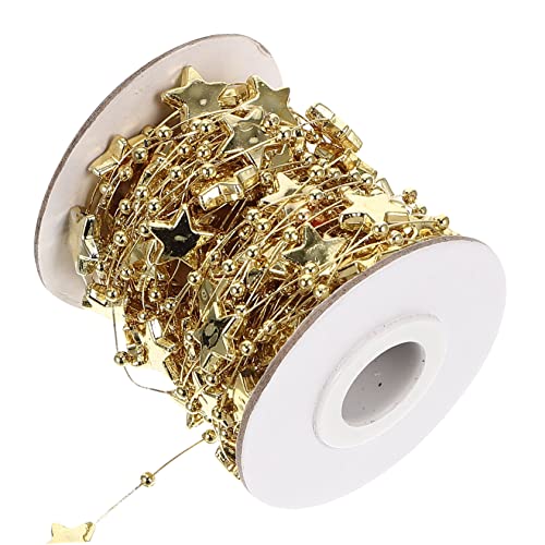 GARIOUANS Multifunktionale Faden mit goldfarbenen Stern Perlen Leichte DIY Schmuckperlen für Halsketten Armbänder Partydeko und Geschenkverpackung Einfache Handhabung von GARIOUANS