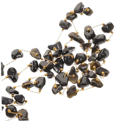 GARIOUANS Natürliche Kristallperlen Strang Roll DIY Schmuckherstellung Unregelmäßige Steinperlen für Armbänder Halsketten Basteln Unisex Schmuckzubehör Schwarz von GARIOUANS