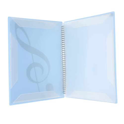 GARIOUANS Notenblatt Organizer Musikordner mit Fächer Tragbarer Dokumentenhalter Blau mit Silbernen Noten für Musiker und Konferenzen von GARIOUANS