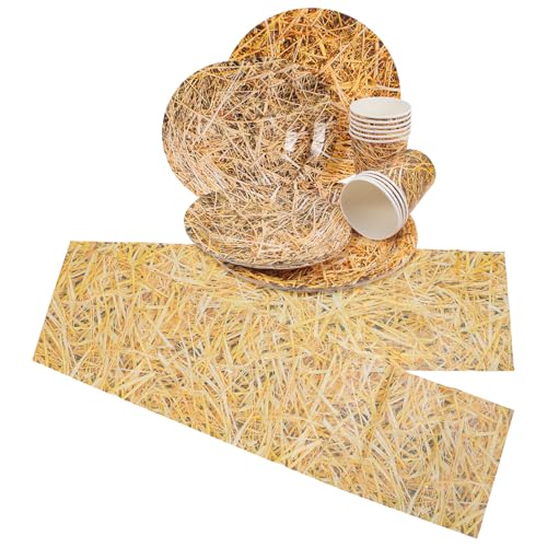 GARIOUANS Papier Teller Becher Tischdecke Western Cowboy Themenfeier Zubehör für Geburtstagsfeiern und Feste GARIOUANS Papier Teller Becher Tischdecke Western Cowboy Themenfeier Zubehör für Geburtstagsfeiern und Feste von GARIOUANS