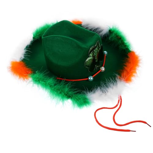 GARIOUANS Patrick's Day Cowboy Hut Lustiger Shamrock Party Hut Kostümzubehör für Patrick's Day Leicht Bequem für Feiern GARIOUANS Patrick's Day Cowboy Hut Lustiger Shamrock Party Hut Kostümzubehör für Patrick's Day Leicht Bequem für Feiern von GARIOUANS