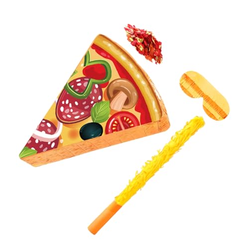 GARIOUANS Pizza Pinata Party Deko mit Schlagstab Augenbinde und Konfetti Karton Krepppapier zum Befüllen für Geburtstag Feier Partyzubehör GARIOUANS Pizza Pinata Party Deko mit Schlagstab Augenbinde und Konfetti Karton Krepppapier zum Befüllen für Geburtstag Feier Partyzubehör von GARIOUANS