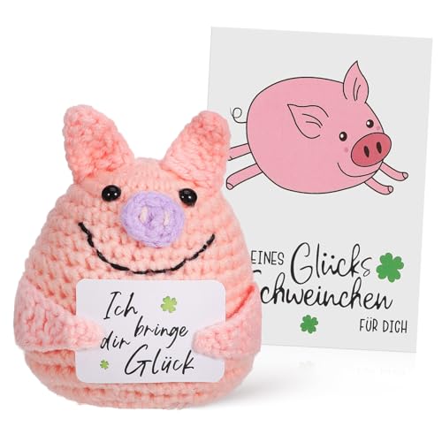GARIOUANS Positive Gehäkeltes Schweinchen mit Positiver Handgefertigtes Tier aus Strapazierfähiger Wolle Dekoratives für Zuhause mit Positiver Karte Langlebiges Häkelspielzeug GARIOUANS Positive Gehäkeltes Schweinchen mit Positiver Handgefertigtes Tier aus Strapazierfähiger Wolle Dekoratives für Zuhause mit Positiver Karte Langlebiges Häkelspielzeug von GARIOUANS