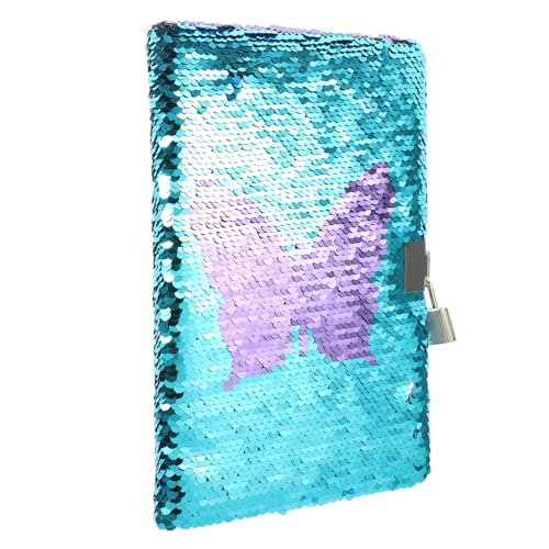 GARIOUANS Reversible Sequin Notebook mit Schloss Niedliches Notizbuch für Mädchen Glattes Papier als Tagebuch Planer und GARIOUANS Reversible Sequin Notebook mit Schloss Niedliches Notizbuch für Mädchen Glattes Papier als Tagebuch Planer und von GARIOUANS
