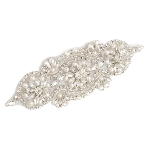 GARIOUANS Rhinestone Applikation für Hochzeitsgürtel Perlenschmuck mit Strass für Kleider Taschen und Accessoires DIY Dekoration für Brautmode und Abendkleider Silber GARIOUANS Rhinestone Applikation für Hochzeitsgürtel Perlenschmuck mit Strass für Kleider Taschen und Accessoires DIY Dekoration für Brautmode und Abendkleider Silber von GARIOUANS