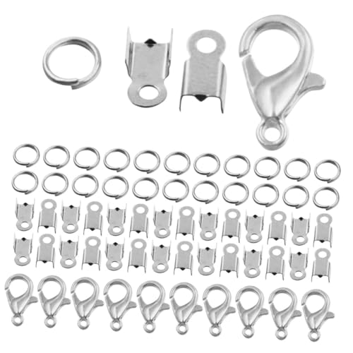 GARIOUANS Schmuckzubehör Set Teilig DIY Kettenverschlüsse Karabinerverschluss Jump Ringe Quetschperlen für Armbänder und Halsketten Langlebig Vielseitig Einsetzbar Hautfreundlich und von GARIOUANS