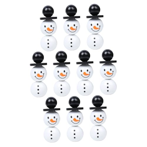 GARIOUANS Schneemann Holzperlen Teilig Schwarz DIY Schmuck Bastelperlen für Armbänder Halsketten Weihnachtsdeko Party Winterdekoration von GARIOUANS