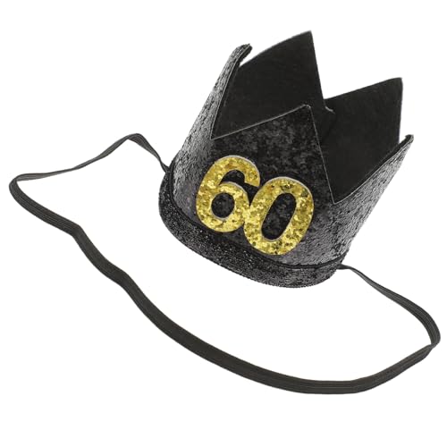 GARIOUANS Schwarze Gold Geburtstagskrone Partyhut Einzigartiges Design Bequemer Formstabiler Hut Für Erwachsene Und Feierliche Anlässe GARIOUANS Schwarze Gold Geburtstagskrone Partyhut Einzigartiges Design Bequemer Formstabiler Hut Für Erwachsene Und Feierliche Anlässe von GARIOUANS