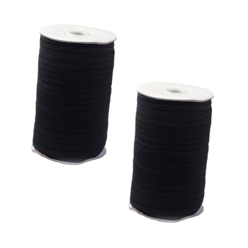 GARIOUANS Schwarzes Flaches Stretchband Polyester Elastisches Band für Kleidung Nähen Gürtel DIY Basteln für Ärmel Bündchen Hosen Zubehör von GARIOUANS