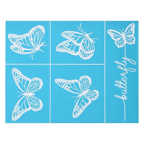 GARIOUANS Selbstklebende Siebdruckschablone Schmetterlingsmuster Waschbare Mesh Transfer Vorlage DIY Textildruck Schablone für Taschen Leinwand Dekoration von GARIOUANS