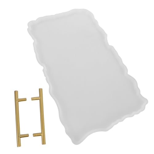 GARIOUANS Silikonform für Kleines Tray mit Metallgriffen Unregelmäßige Resin Gießform für Diy Servierplatte Vielseitig Ergonomisch und Einfach zu Entformen für Handgefertigte Wohnaccessoires von GARIOUANS