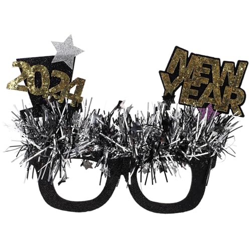 GARIOUANS Silvester Party Brille Goldglitzer Eyewear Party Requisit Leicht Tragbar Neujahrsdeko Spaß für Freunde Familie von GARIOUANS