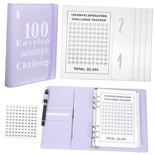 GARIOUANS Sparbuch Sparen Binder mit Umschlägen Organizer für Geld Budgetplaner mit Motivierenden Stickern und Elastischem Verschluss für Tägliche Finanzplanung von GARIOUANS