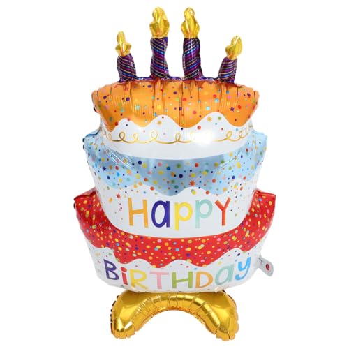 GARIOUANS Stehender Geburtstagsballon mit Basis Folienballon für Kuchen Partydekoration für Geburtstagsfeiern Lebendige und Zuverlässiges Material von GARIOUANS
