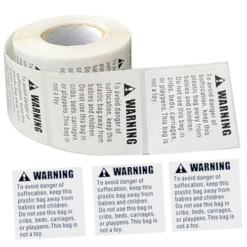 GARIOUANS Suffocation Warning Aufkleber Selbstklebend Verpackungsetiketten Choking Sign Warnetiketten für Versandkartons Schutz vor Erstickungsgefahr von GARIOUANS
