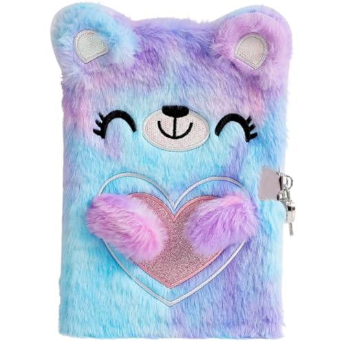 GARIOUANS Tagebuch Plüsch Notizbuch mit Cartoon Bär Motiv Violett Gefärbt Weich Gepolstertes Tagebuch mit Schloss Leicht und Tragbar für Mädchen Schule Reise Memo Journal GARIOUANS Tagebuch Plüsch Notizbuch mit Cartoon Bär Motiv Violett Gefärbt Weich Gepolstertes Tagebuch mit Schloss Leicht und Tragbar für Mädchen Schule Reise Memo Journal von GARIOUANS