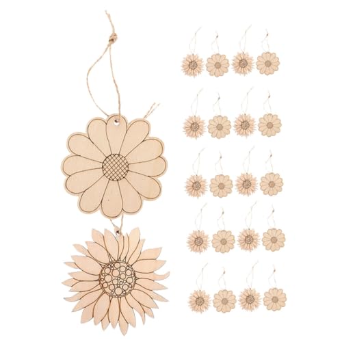GARIOUANS Teiliges Holzblumen DIY Holzscheiben Sonnenblume und Kleine Blumen Unbehandelt Naturholz für Basteln Malen Party Wanddeko Kinderhandwerk von GARIOUANS