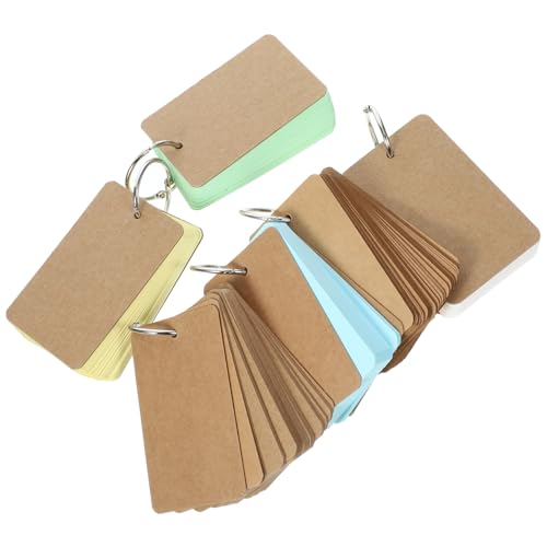 GARIOUANS Teiliges Portable Ringbuch notizblöcke mit Blanko Karteikarten Je Block Kraftliner Vielseitig für DIY flashcards Memo Cards Vokabeltraining Tagebuch und Notizen Handlich für von GARIOUANS