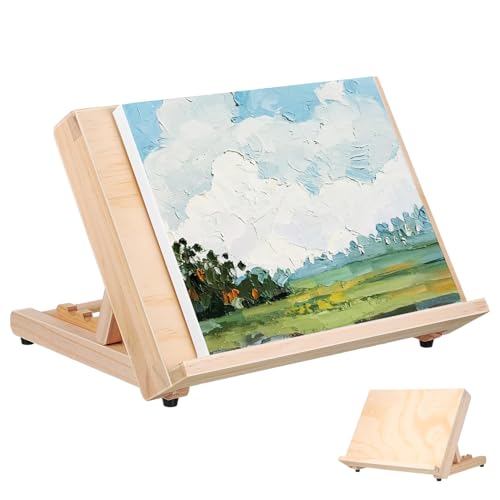 GARIOUANS Tischstaffelei Holz Verstellbar für Verschiedene Zeichengrößen für Künstler Robustes Design Ästhetisch Ansprechend Langlebiges Material von GARIOUANS