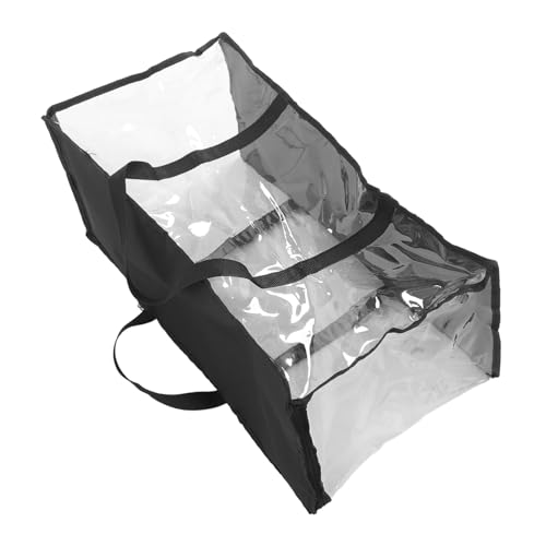 GARIOUANS Tragbare Aufbewahrungstasche Büchertasche Mit Großem Fassungsvermögen Tragbare Büchertasche Durchsichtige Büchertasche Durchsichtige Aufbewahrungstasche Für Bücher Black Pvc von GARIOUANS