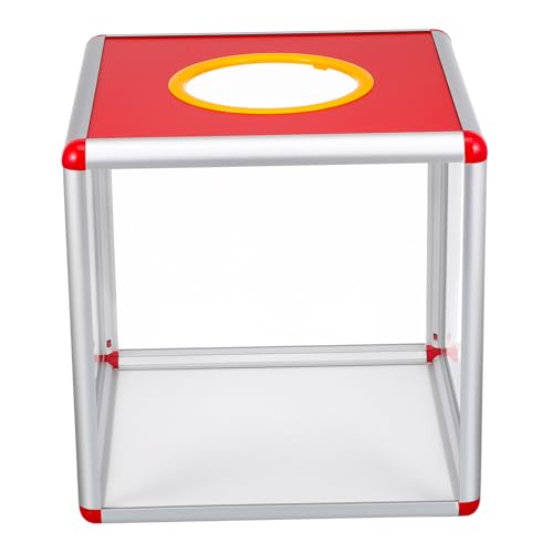 GARIOUANS Transparente Rote Aluminium Losbox Stabile Spendenbox für Fundraising Voting Gewinnspiele Vielseitig für Party Büro Leicht und Langlebig Praktische Aufbewahrung von GARIOUANS