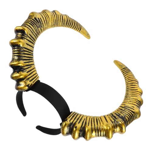 GARIOUANS Unisex Halloween Goat Horns Haarreif Leichtes Goldenes Teufelshorn Headband für Cosplay Kostümfest Party und Trick Treat Vielseitiges Accessoire für Jungen und Mädchen von GARIOUANS