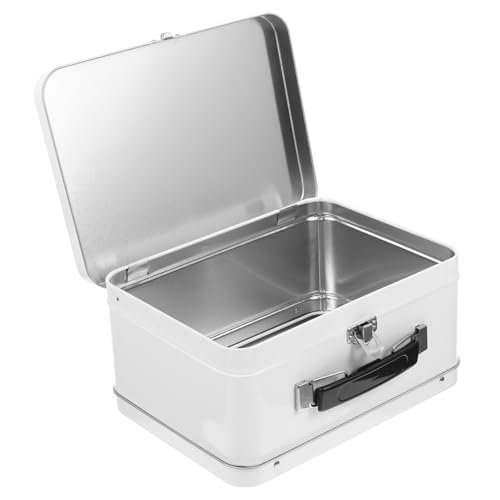 GARIOUANS Vintage Metall Aufbewahrungsbox aus Robustem Weißblech mit Schloss Kompakte Dekorative Aufbewahrung für Schreibtisch Kleinteile Vielseitige Kiste für Fotos Schmuck Souvenirs GARIOUANS Vintage Metall Aufbewahrungsbox aus Robustem Weißblech mit Schloss Kompakte Dekorative Aufbewahrung für Schreibtisch Kleinteile Vielseitige Kiste für Fotos Schmuck Souvenirs von GARIOUANS