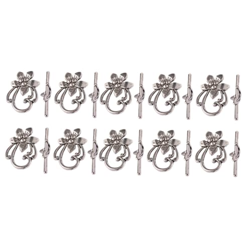 GARIOUANS Vintage Ot Verschluss aus Hochwertiger Legierung Blumenförmiger DIY Schmuckverschluss Langlebig und Verblassungsfrei für Armband Halskettenreparatur Antikes Silber von GARIOUANS