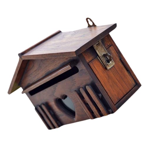 GARIOUANS Wandmontierter Holzbriefkasten Wetterfester Vintage Vorschlagskasten für Villa Robuste Holzbox für Kommentare und Spenden Einfache Installation für Garten von GARIOUANS
