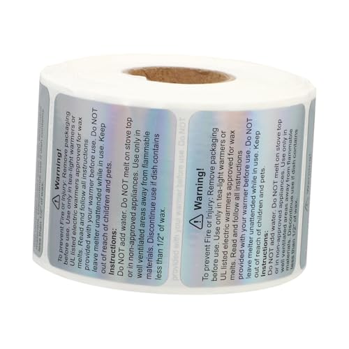 GARIOUANS Warnaufkleber für Kerzen Holografische Sicherheitsetiketten Selbstklebende Wachsmelz Warnhinweise Langlebige Farbige Dekor Sticker für Kerzengläser Praktische Rollenverpackung GARIOUANS Warnaufkleber für Kerzen Holografische Sicherheitsetiketten Selbstklebende Wachsmelz Warnhinweise Langlebige Farbige Dekor Sticker für Kerzengläser Praktische Rollenverpackung von GARIOUANS