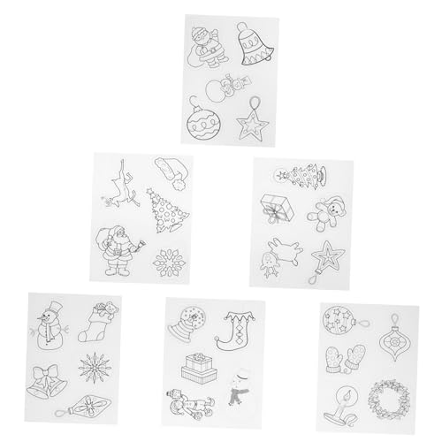 GARIOUANS Weihnachtliche Schrumpffolien Teiliges mit Motiv Hitzebeständig und Langlebig für DIY Schlüsselanhänger Schmuck und Bastelprojekte Geeignet für Kreativworkshops von GARIOUANS