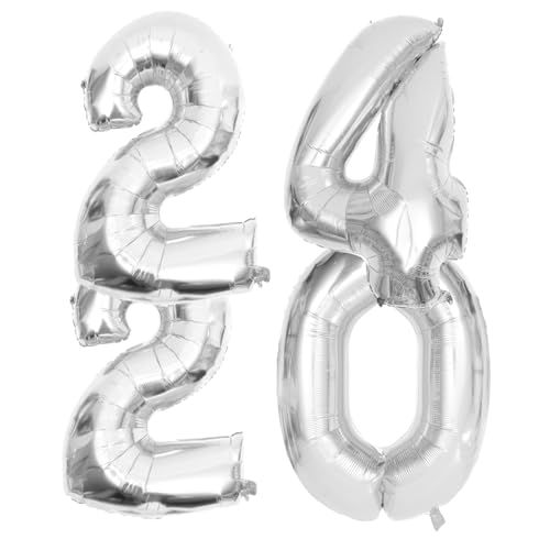 GARIOUANS Zahlenballons Silber Folienballon Partydeko Neujahr Feier Fotorequisiten Langlebig Attraktiv für Festlichkeiten und Partygestaltung GARIOUANS Zahlenballons Silber Folienballon Partydeko Neujahr Feier Fotorequisiten Langlebig Attraktiv für Festlichkeiten und Partygestaltung von GARIOUANS