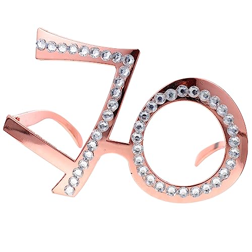 GARIOUANS geburtstagsfeier brille Erwachsene Fotokabinen-Requisiten zum 70. Geburtstag Fotoautomat UV faschingsbrille karnevalsbrille Dekorative Brille Party-Brillen-Requisiten Stk Rose Gold von GARIOUANS