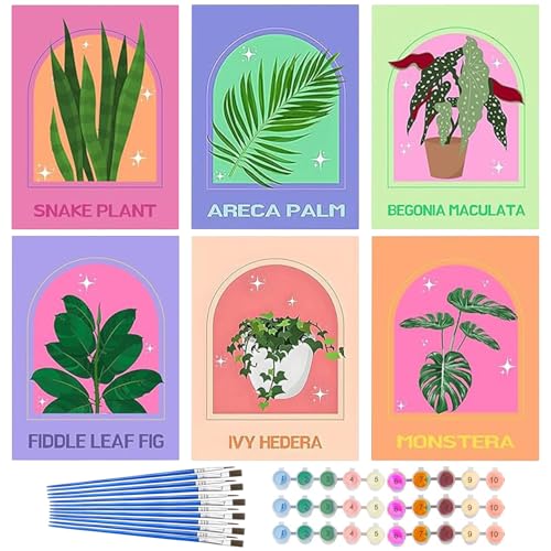 6 Stück Malen Nach Zahlen Erwachsene Malen Nach Zahlen Blumen Paint by Numbers mit Pinseln und Acrylfarben Leinwand Paint by Numbers für Kinder Anfänger Ohne Rahmen DIY Handgemalt Ölgemälde Kit 6 Stück Malen Nach Zahlen Erwachsene Malen Nach Zahlen Blumen Paint by Numbers mit Pinseln und Acrylfarben Leinwand Paint by Numbers für Kinder Anfänger Ohne Rahmen DIY Handgemalt Ölgemälde Kit von GAROMIA